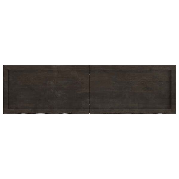 vidaXL Bathroom Countertop Dark Brown 55.1 x 15.7 x (0.8-2.4) " Treated Solid Wood