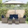 vidaXL Garden Sofa Set Grey PE rattan, tempered glass, powder-coated steel