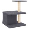 vidaXL Cat Tree Dark Grey Engineered wood, plush, sisal 18.9 in Durable