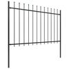 vidaXL Garden Fence with Spear Top Steel 561.4"x47.2" Black