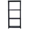 vidaXL Storage Shelf 4-Tier Black 24.0x12.0x51.2" Plastic