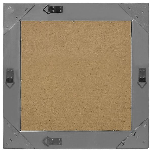 vidaXL Wall Mirror Black Wood, Glass, Engineered Wood 19.7x19.7 in