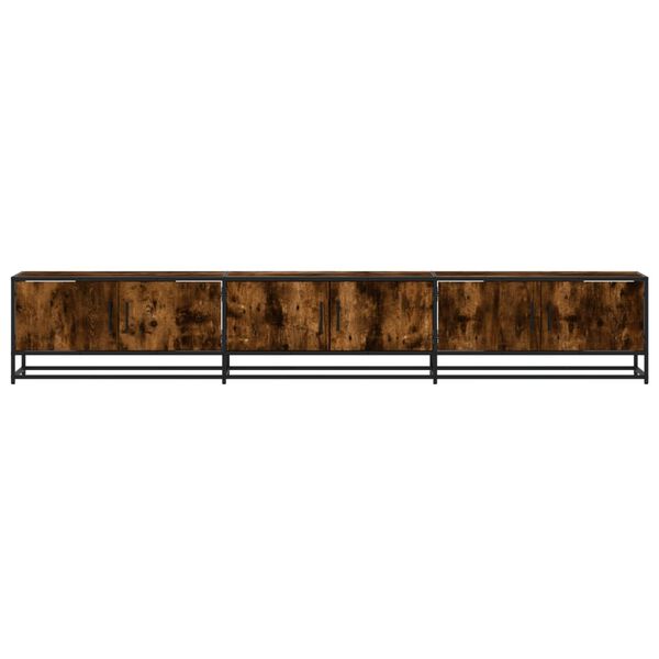 vidaXL TV Cabinet Smoked Oak Engineered wood, metal Large TV Cabinet