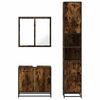 vidaXL Bathroom Furniture Set Smoked Oak Engineered Wood, Metal, Glass