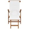 vidaXL Deck Chair Cream White, Teak Solid Teak Wood, Polyester Cushion