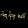 vidaXL Reindeer And Sleigh Christmas Decoration Set of 6 Gold