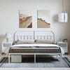 vidaXL Bed Frame White Powder-Coated Steel Double Bed Frame