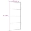 vidaXL Sliding Door Frosted ESG Glass and Aluminum 35.4"x80.7" White