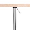 vidaXL Bar Table Medium Brown, Chrome Solid Oak Wood, Chromed Steel