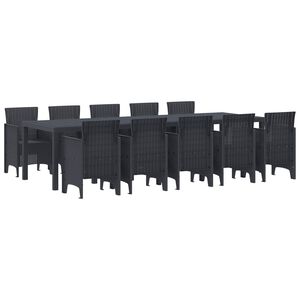vidaXL Garden Dining Set 11 pcs Anthracite Plastic