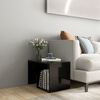 vidaXL Side Table Black Engineered Wood End Table Rectangular Modern