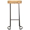 vidaXL Gavin Bar Stool Set of 2 Brown and black Solid mango wood and iron