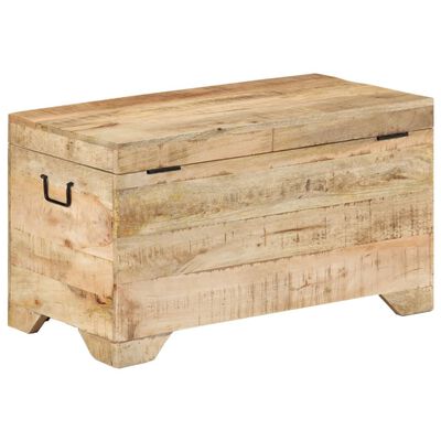 Wooden storage bench/trunk with hinged lid and side handle
