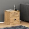 vidaXL Bedside Cabinet Honey Solid Pine Wood with Honey Wax Finish Small