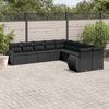 vidaXL Garden Sofa Set Black PE rattan, powder-coated steel, polyester