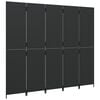 vidaXL Room Divider 5 Panels Black Poly Rattan