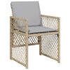 vidaXL Garden Chair Mix Beige, Light Grey PE Rattan, Powder-Coated Steel