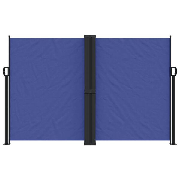 vidaXL Retractable Side Awning Blue 100% polyester with a PU coating Large