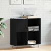 vidaXL Record Cabinet with Shelf Black Oak 33.46 x 14.96 x 35.04 in