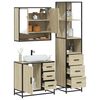 vidaXL Bathroom Furniture Set Sonoma Oak Engineered Wood, Metal Large