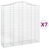 vidaXL Arched Gabion Baskets 7 pcs 78.7x19.7x200/220" Galvanised Iron