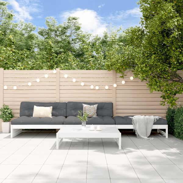 vidaXL Garden Lounge Set White and Anthracite