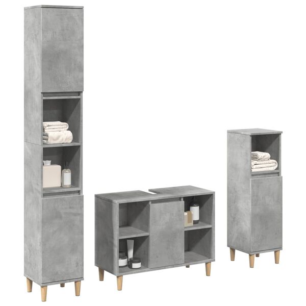 vidaXL Bathroom Furniture Set Concrete Grey