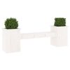 vidaXL Planter Bench White Solid pine wood Large Planters