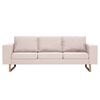 vidaXL Sofa Cream Polyester fabric, Wooden frame, Iron legs 3-Seater