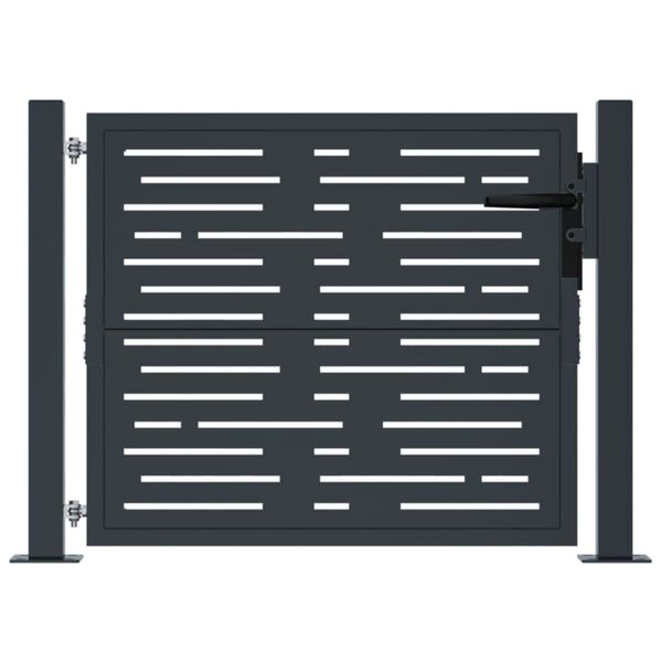 vidaXL Garden Gate Anthracite 39.4x39.4" Steel Square Design