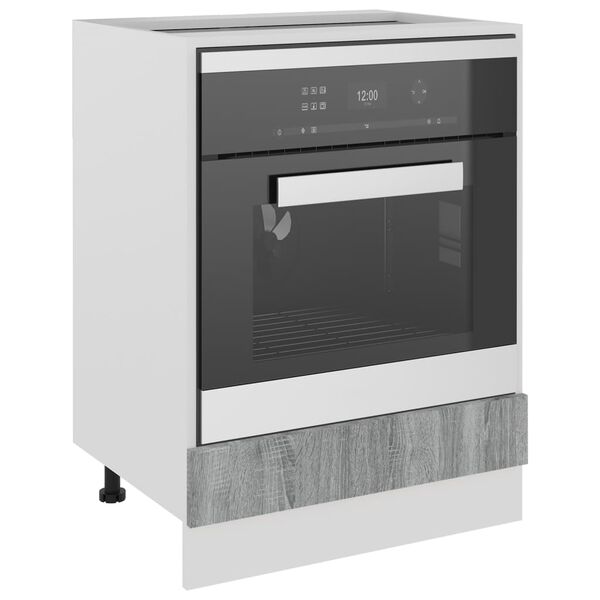 vidaXL Oven Cabinet Grey Sonoma Engineered Wood Compact Adjustable Feet