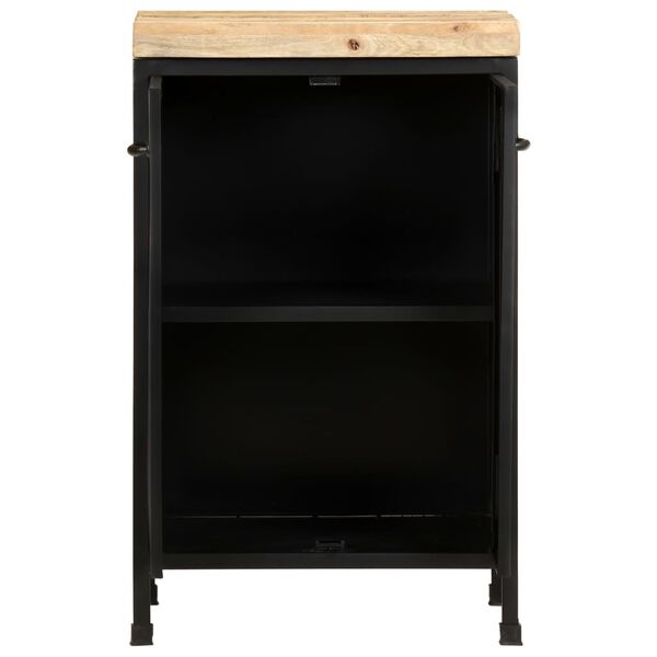 vidaXL Sideboard Rough mango wood with a natural finish and black iron