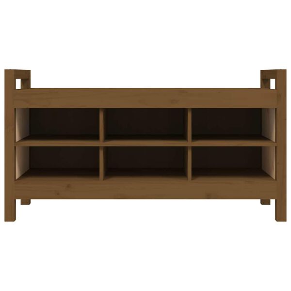 vidaXL Hall Bench Honey Brown Solid Pine Wood Medium Hall Bench