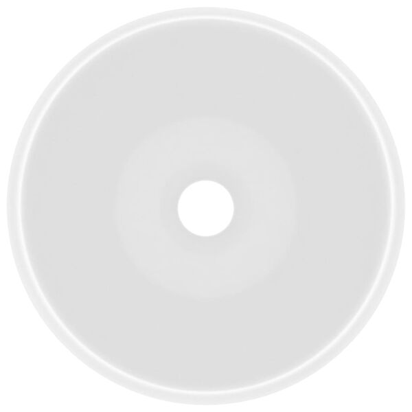 vidaXL Luxury Wash Basin Round Matt White 15.7x5.9" Ceramic