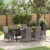 vidaXL Garden Dining Set with Cushion 7 pcs Grey Powder-Coated Steel