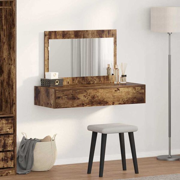 vidaXL Dressing Table Brown 39.37 x 15.75 x 27.56 in Engineered Wood
