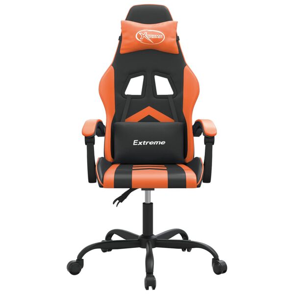 vidaXL Gaming Chair Black and Orange Faux Leather