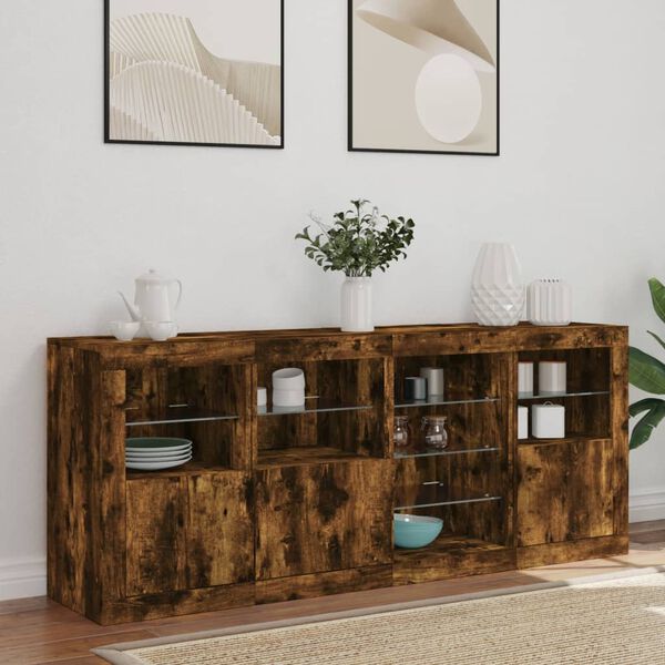 vidaXL Sideboard Smoked oak Engineered wood Large Sideboard