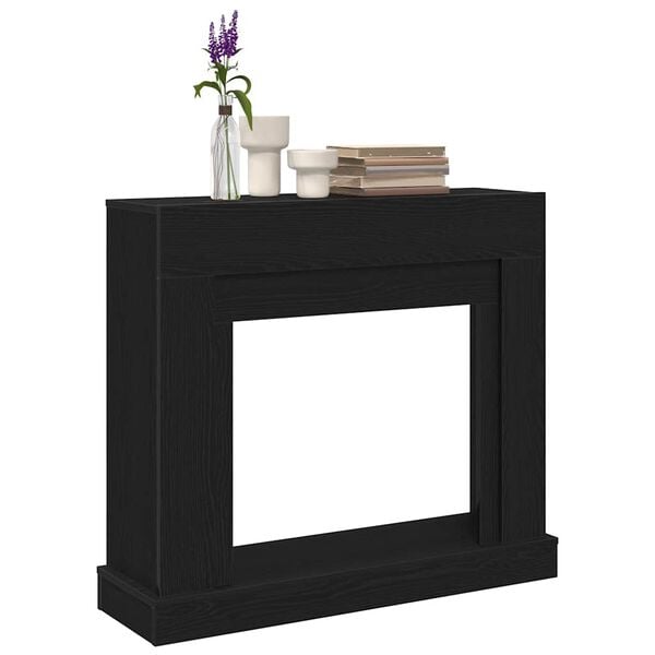 vidaXL Fireplace Surround Black Oak 39.4x11.8x34.4" Engineered Wood