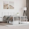 vidaXL Bed Frame White Powder-Coated Steel 47.2 x 78.7 in Bed Frame