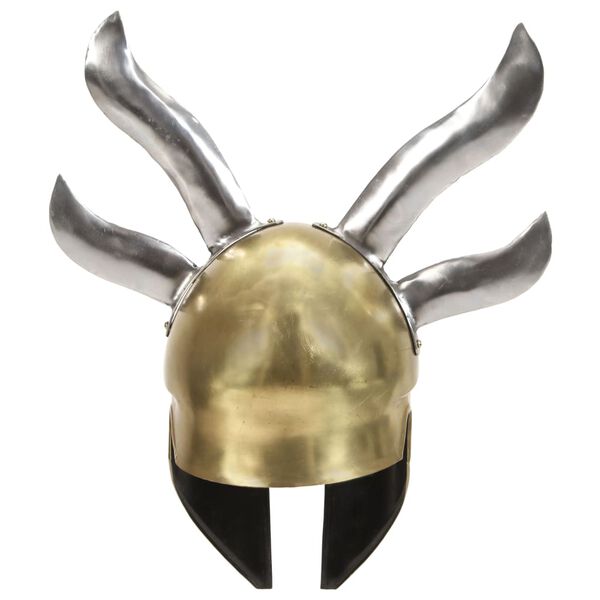 vidaXL Greek Warrior Helmet Antique Replica LARP Brass Steel