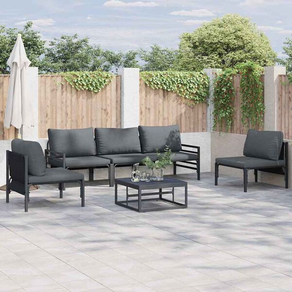 vidaXL Garden Sofa Set Anthracite Steel