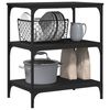 vidaXL Kitchen Trolley Black 23.6"x16.1"x29.9" Engineered Wood