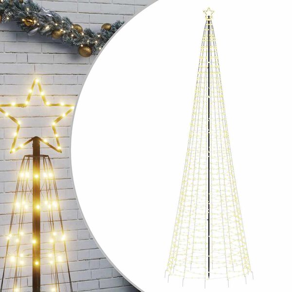 vidaXL LED Christmas Tree Warm white Copper, Iron 196.9 inches