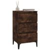 vidaXL Bedside Cabinet Smoked oak Engineered wood, metal 15.7x13.8x27.6 in
