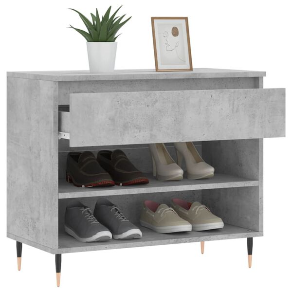 vidaXL Shoe Cabinet Concrete Grey Engineered wood, Metal Medium