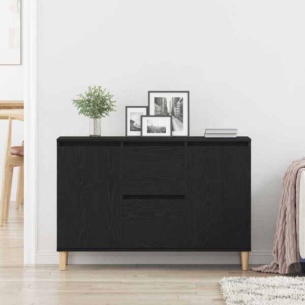 vidaXL Sideboard with Drawer Black 101 x 35 x 60 cm Engineered wood