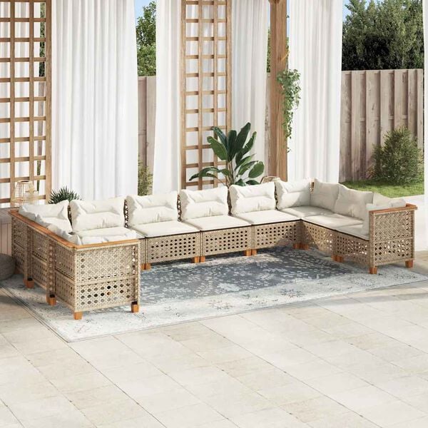vidaXL Garden Sofa Set Beige, Cream White