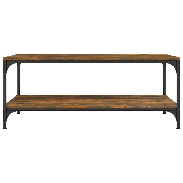 vidaXL Coffee Table Smoked oak Engineered wood, steel 31.5x19.7x15.7 in