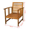vidaXL Garden Table And Chairs Brown Solid Acacia Wood Medium